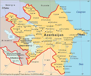 Mappa di Azerbaijan Regione
