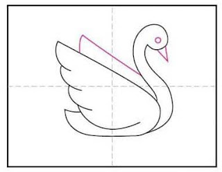 تعلم رسم البجعه في خطوط رسم سهله