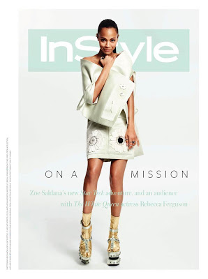 Zoe Saldana for the cover shoot of the fashion magazine InStyle UK June 2013 photographed by Damon Heath