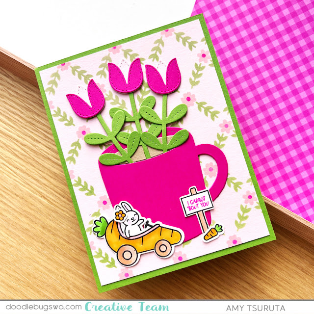 Carrot 'bout You stamp from Lawn Fawn and Spring Mug Addition die from Pretty Pink Posh