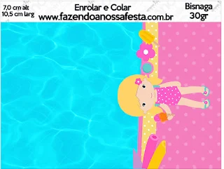 Blondie Girl Pool Party Free Printable Labels.