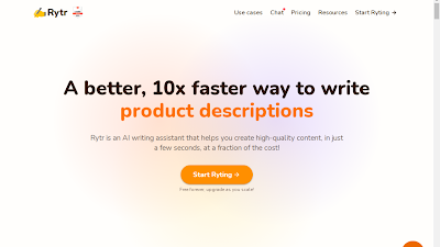 Rytr, AI writing assistant that helps you generate text, translate languages, and write different kinds of creative content.