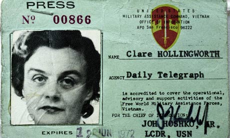 Clare Hollingworth - English Journalist WWII