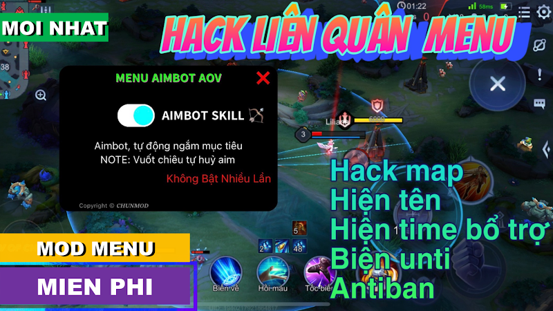 MOD Menu Liên Quân | Hack Map, Hiện Hồi Chiêu, ESP Định Vị, Login FB – hack liên quân