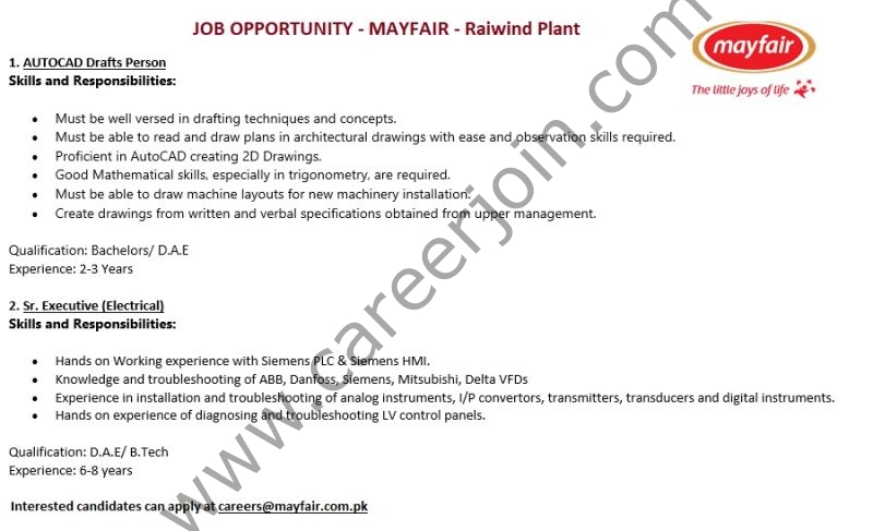 Mayfair Pakistan Jobs 2023 - Latest Advertisement