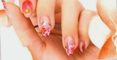 Floral folk nail arts