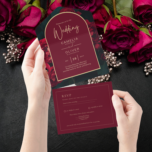 all in one wedding invitations with rsvp card