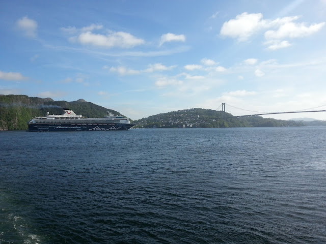 TUI cruise ship Mein Schiff 1 in Bergen, Norway; Fjord cruise; Ships in Bergen