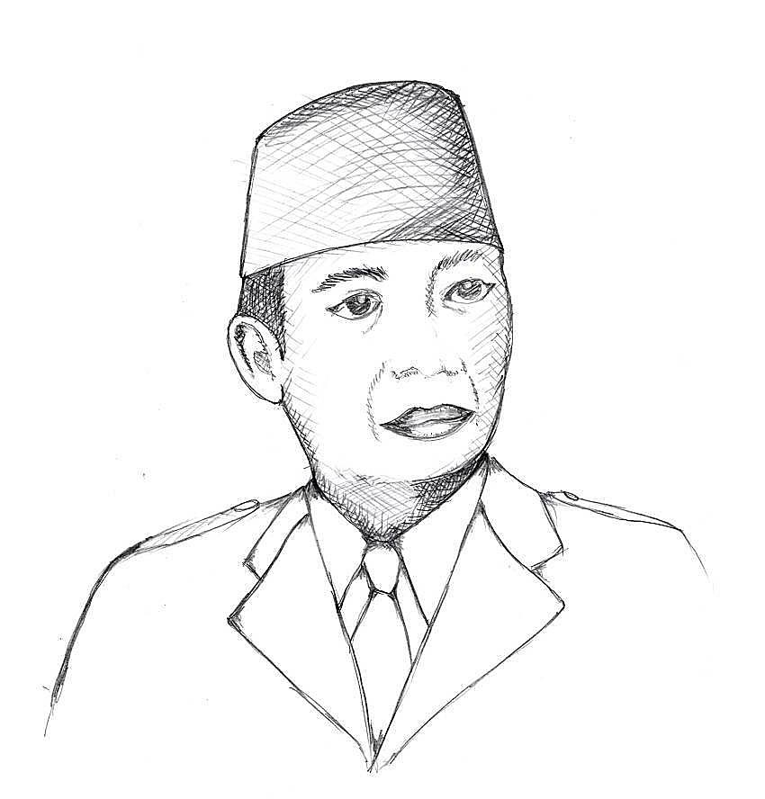  Gambar  Mewarnai  Soekarno Pahlawan  Nasional Indonesia 