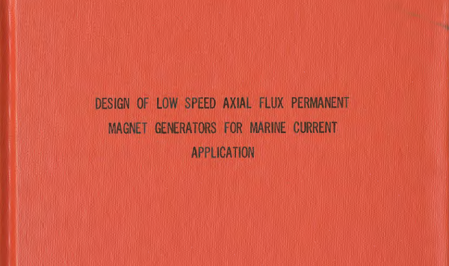 Design of Low Speed Axial Flux Permanent Magnet Generators for Marine Current Application