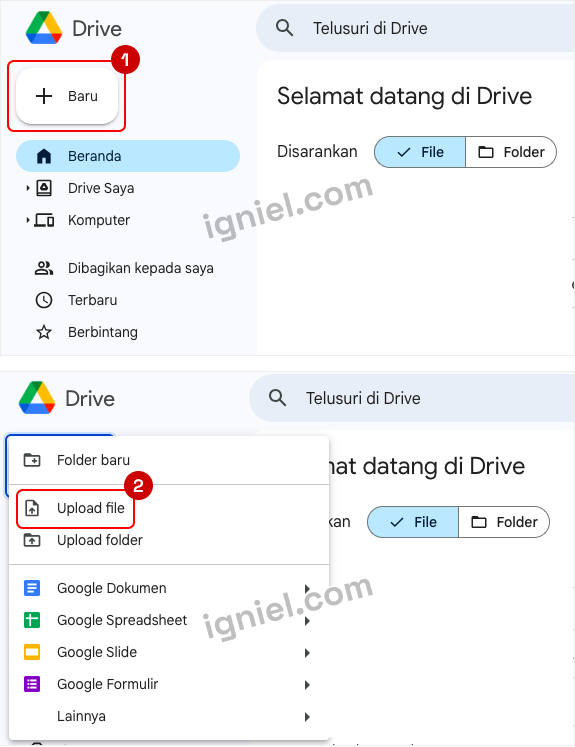 Cara Upload File Media Ke Google Drive Dari Browser