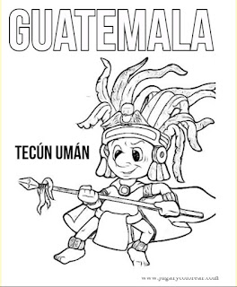 Dibujo para colorear de Tecún Umán