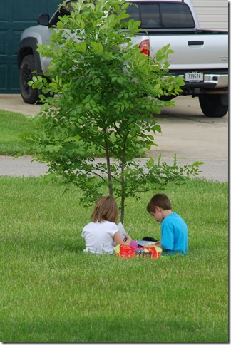 Sean and Sierra reading in the circle 021