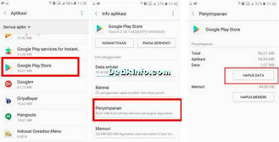 hapus data aplikasi play store