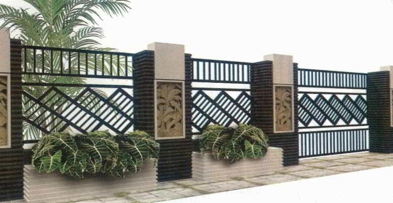  60 model desain  pagar  rumah minimalis batu alam besi 