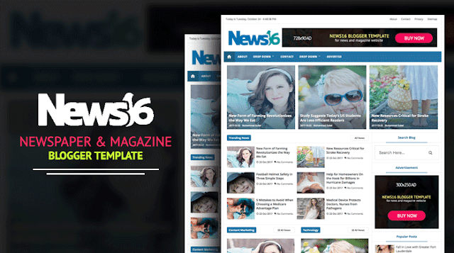  Creative and professional Magazine Blogger templates these are already got most popular News16 Magazine Blogger Template