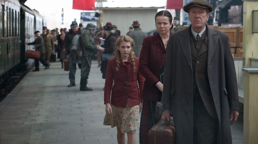 Sophie Nelisse, Emily Watson and Geoffrey Rush