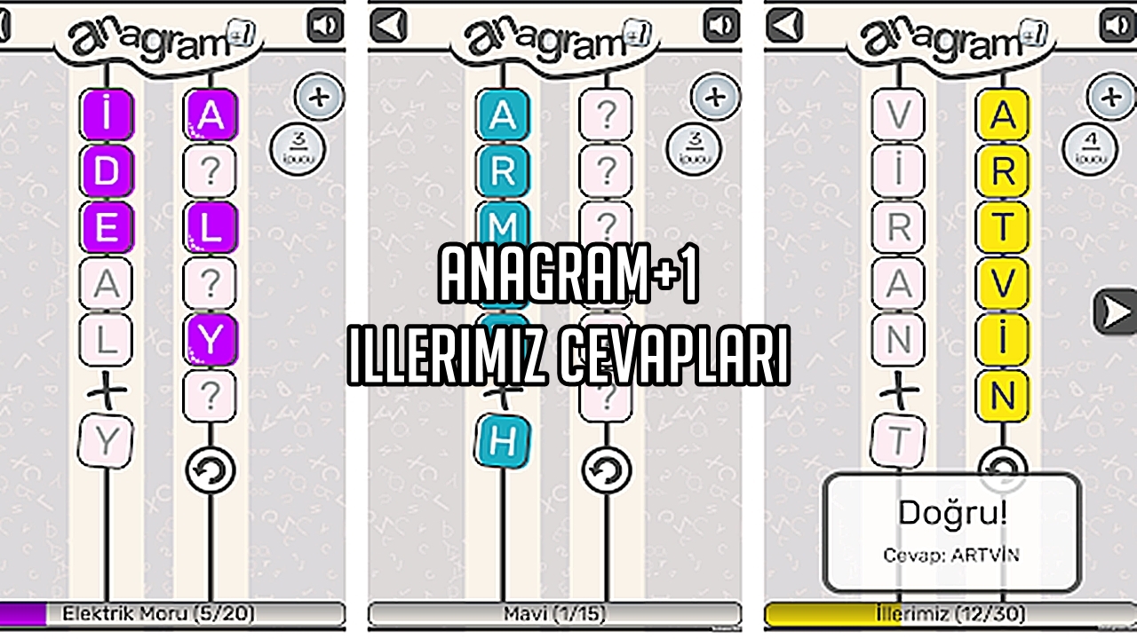 Anagram+1 İllerimiz Cevaplari