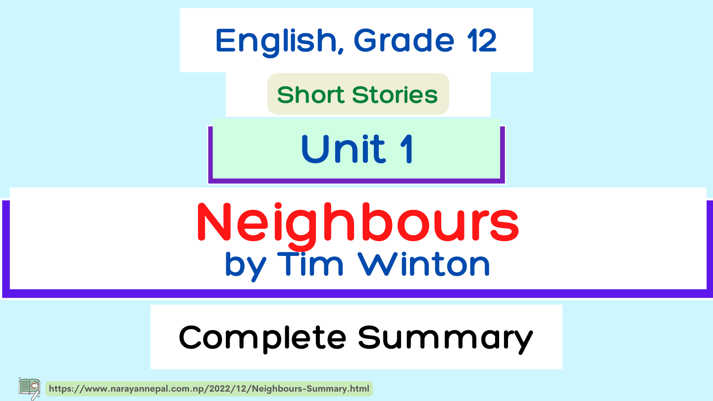 Summary of Neighbours by Tim Winton | Class 12 English