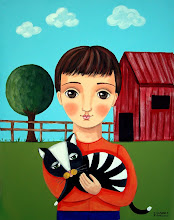 Boy with Black Cat
