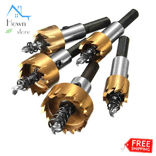 Hole Saw Cutter Drill Bit HSS Titanium Coated 16-30mm Metal Alloy Power Tool Set