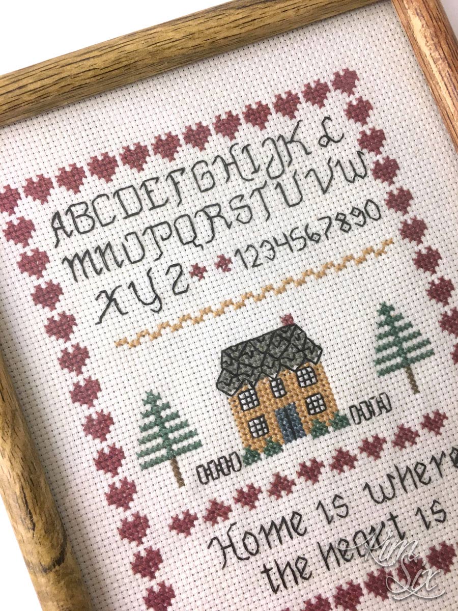 Vintage cross stitch sampler