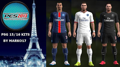 PES 2013 Paris Saint-Germain FC 15-16 kits by marko17