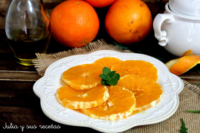 Naranjas con aceite y azúcar. Julia y sus recetas