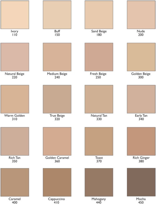 Revlon ColorStay Foundation Color Chart