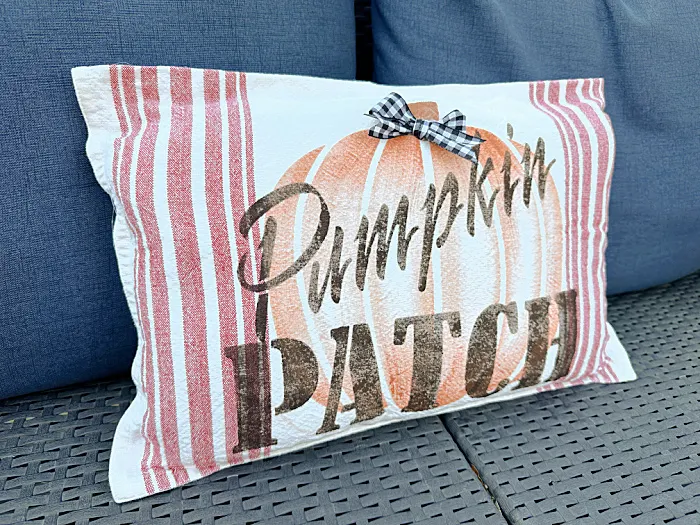 stenciled pillow