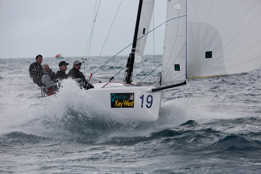 J/70 flying downwind in epic sailing conditions