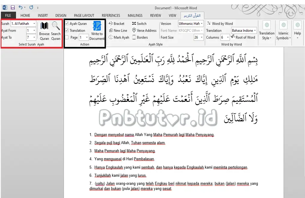 cara menulis ayat al quran di microsoft word 2013