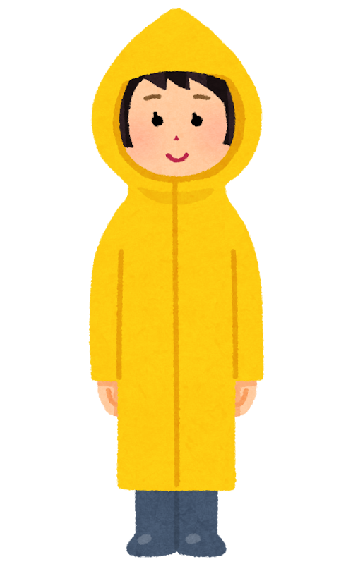 かっぱを着た女性のイラスト 全身 かわいいフリー素材集 いらすとや