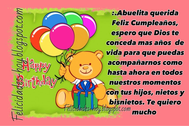 Tarjetas de Feliz Cumpleaños : Abuelita querida Feliz 