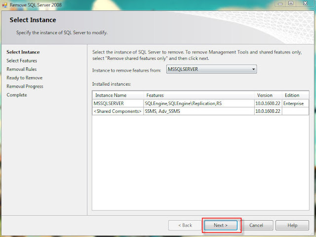 Cara Uninstall SQL SERVER 2008