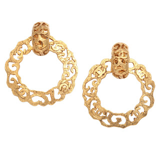 Vintage 1980's gold Chanel hoop earrings