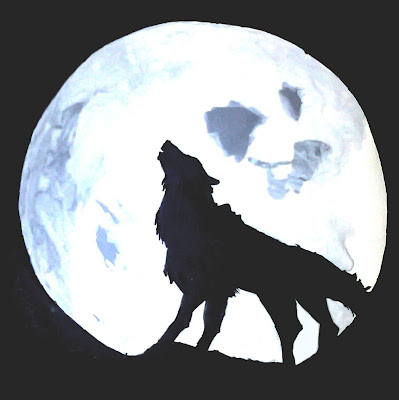 Wolf and The Moon Painting by Maninder Pal Singh