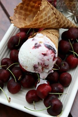 Cherry Almond Crunch Ice Cream {#IceCreamWeek} | www.girlichef.com