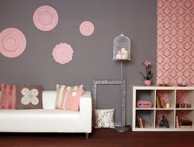dormitorio niña gris y rosa