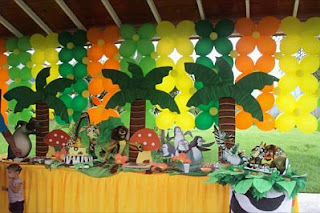 Madagascar children party ideas decoration