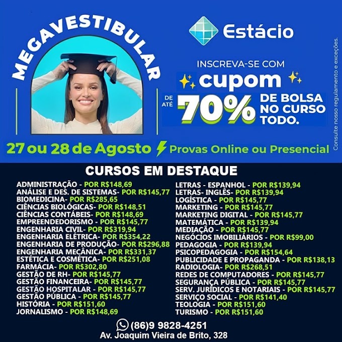  IMPERDIVEL! Faça a sua graduação com descontos de até 70% no melhor EAD do Brasil