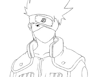  Sketsa  gambar  animasi naruto untuk diwarnai Guru Kakashi