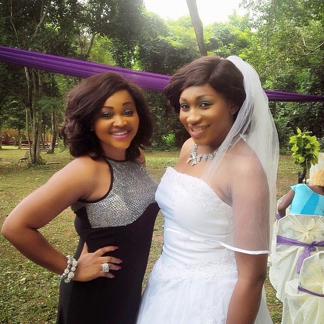 Mercy Aigbe and Ebube Nwagbo on Set