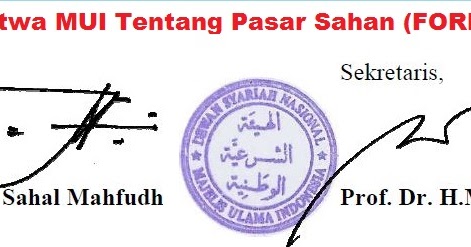 Fatwa MUI Tentang Pasar Sahan (FOREX)  Kumpulan Fatwa MUI