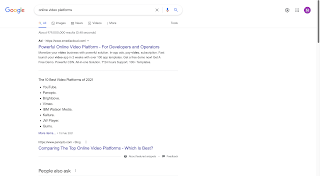 Google search onlive video platforms