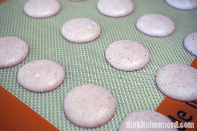 Raspberry Macarons with Chocolate Ganache Filling | The Kitchen Nerd