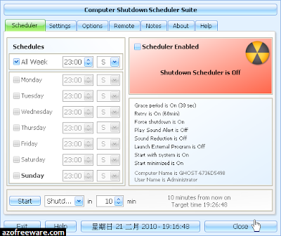 Shutdown Scheduler