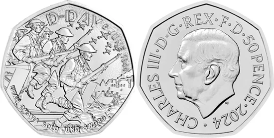 United Kingdom 50 pence 2024 - 80th anniversary of D-Day