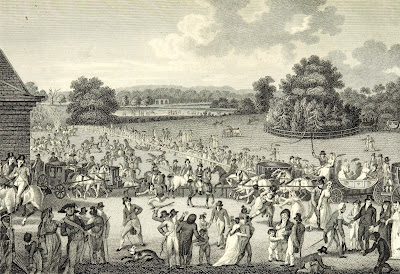 Hyde Park on Sunday from Modern London by R Phillips (1804)