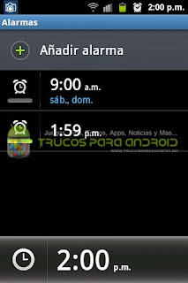 Como configurar la alarma despertador de Android